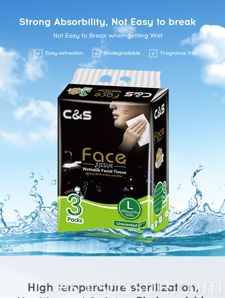 Factory White Facial Facial Papel de seda de la cara súper suave tejido natural tejido natural